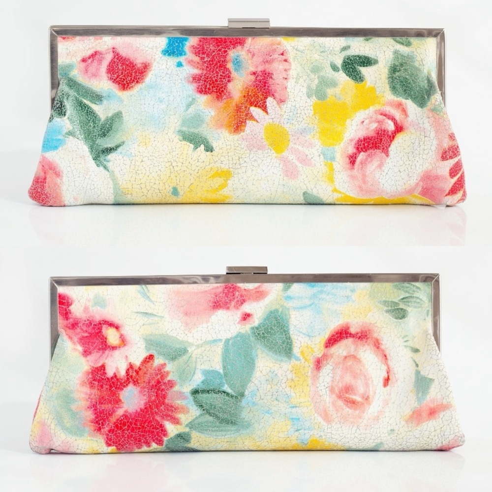 HOBO Leather Floral Painted Clutch